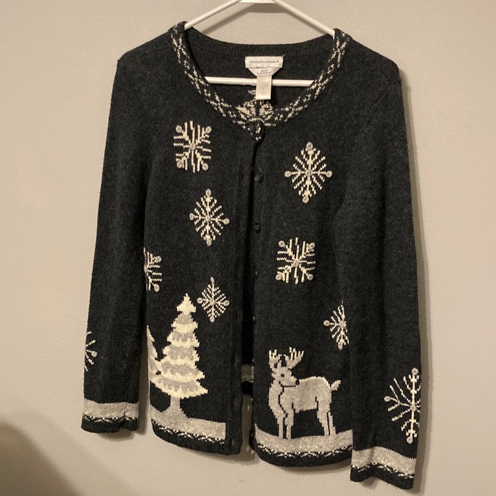Christopher and banks hand embroidered sweater
